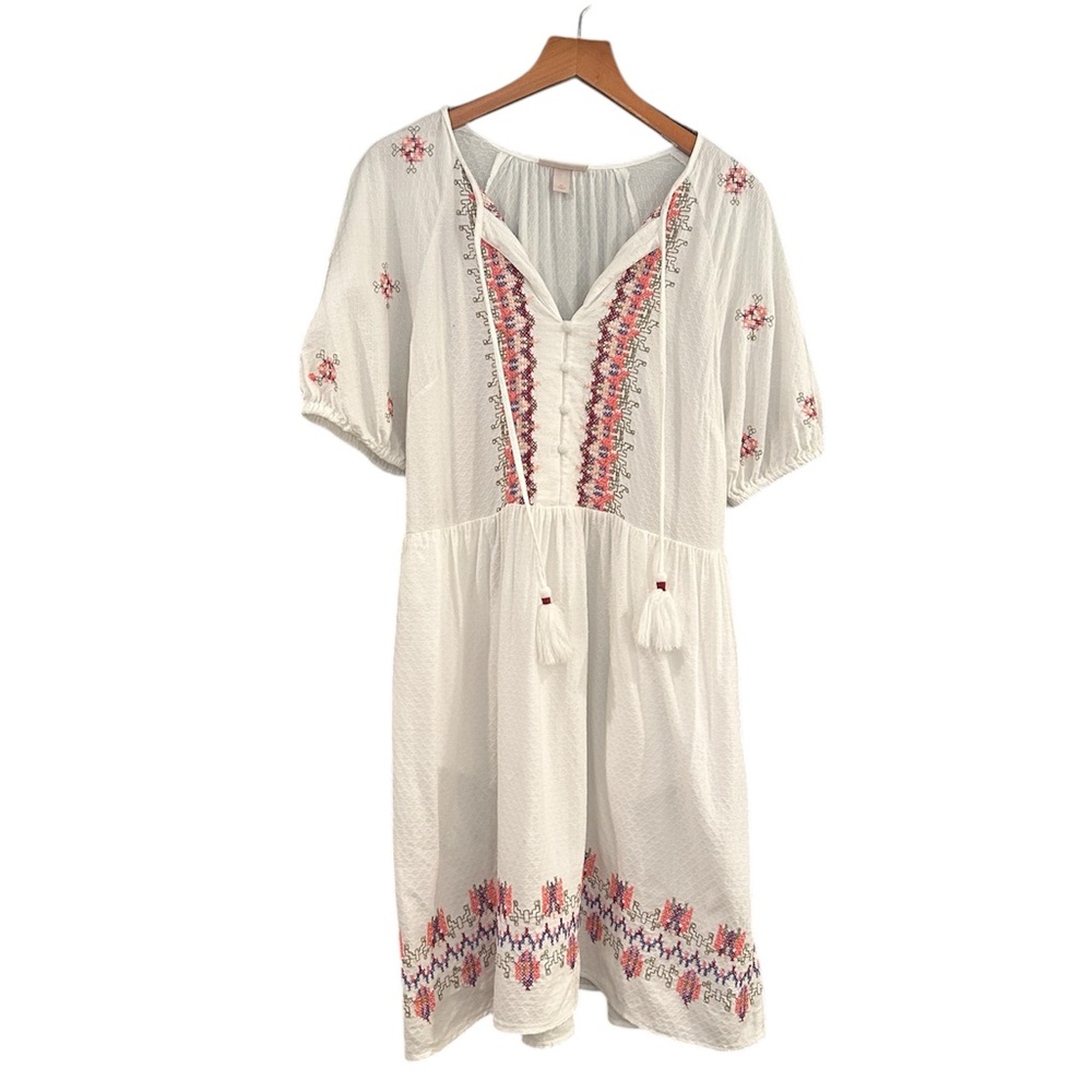 Knox Rose White and Pink Embroidered Dress